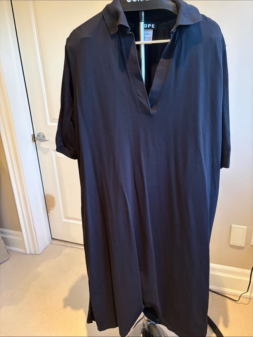 Hope Stockholm Black Knit Polo Shirt Dress